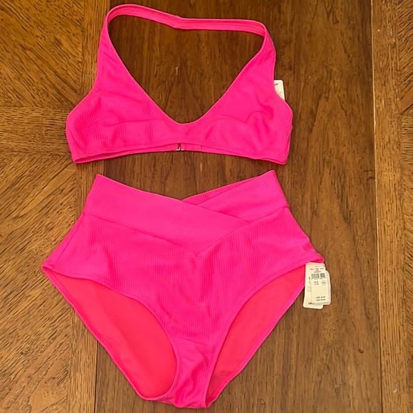 Aerie Swim Hot Pink Bikini Set Poshmark
